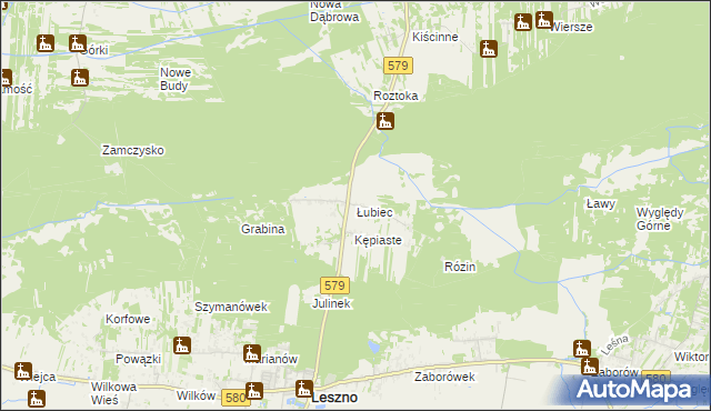 mapa Łubiec, Łubiec na mapie Targeo