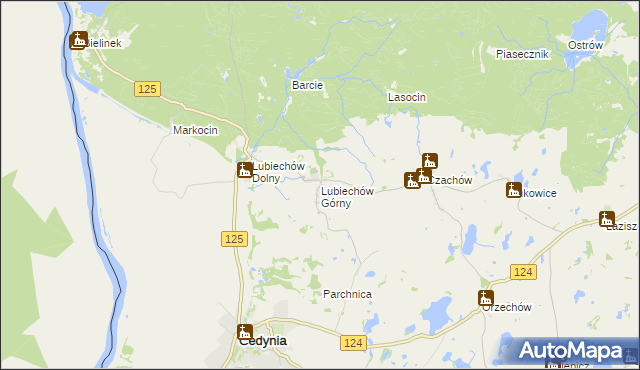 mapa Lubiechów Górny, Lubiechów Górny na mapie Targeo