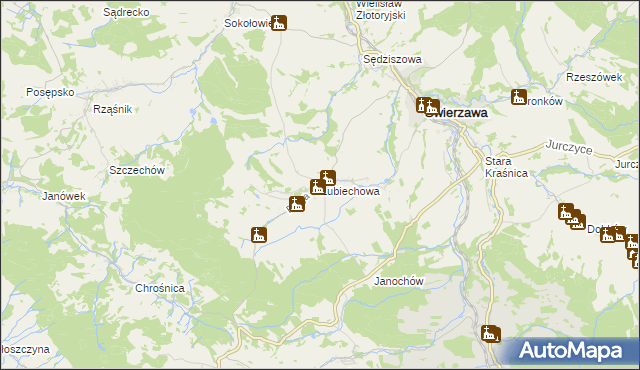 mapa Lubiechowa, Lubiechowa na mapie Targeo