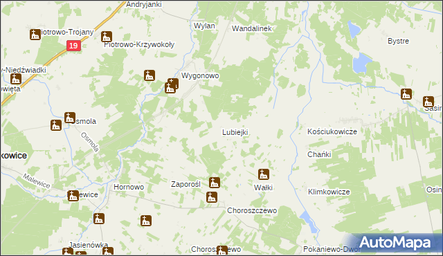 mapa Lubiejki, Lubiejki na mapie Targeo