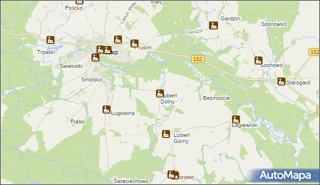 mapa Lubień Dolny, Lubień Dolny na mapie Targeo