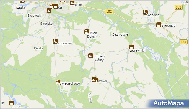 mapa Lubień Górny, Lubień Górny na mapie Targeo