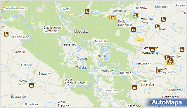 mapa Lubieniek, Lubieniek na mapie Targeo