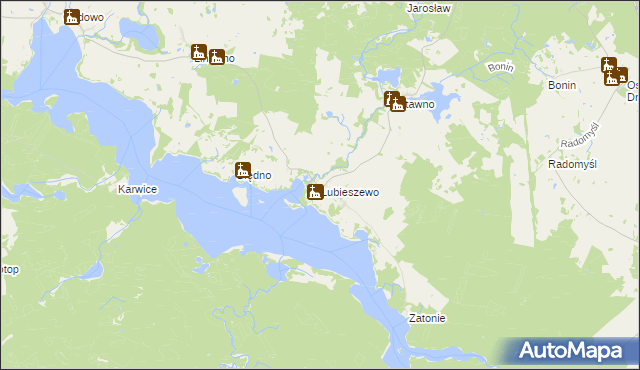 mapa Lubieszewo gmina Złocieniec, Lubieszewo gmina Złocieniec na mapie Targeo