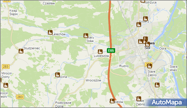 mapa Lubieszów gmina Nowa Sól, Lubieszów gmina Nowa Sól na mapie Targeo