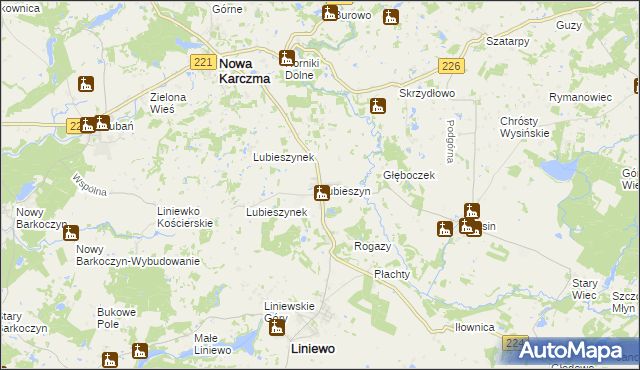 mapa Lubieszyn, Lubieszyn na mapie Targeo