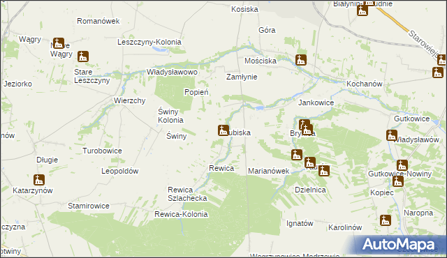 mapa Lubiska, Lubiska na mapie Targeo