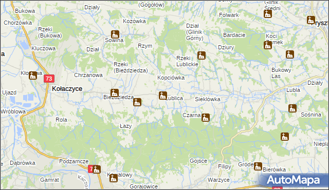 mapa Lublica, Lublica na mapie Targeo