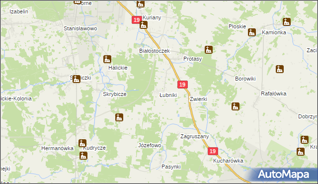 mapa Łubniki, Łubniki na mapie Targeo