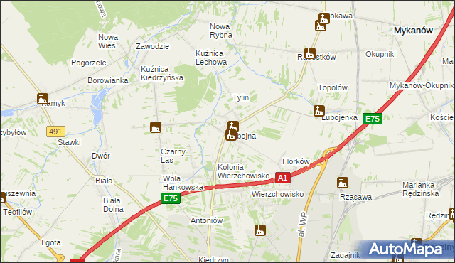 mapa Lubojna, Lubojna na mapie Targeo