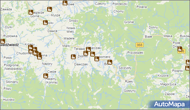 mapa Lubomierz gmina Mszana Dolna, Lubomierz gmina Mszana Dolna na mapie Targeo