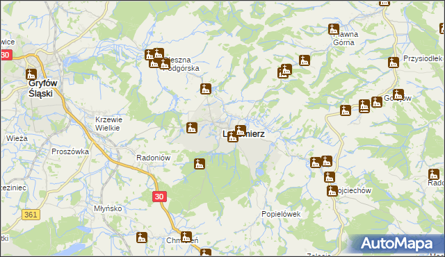 mapa Lubomierz powiat lwówecki, Lubomierz powiat lwówecki na mapie Targeo