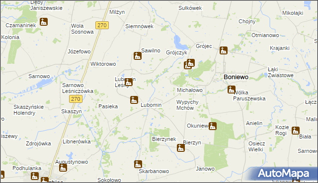 mapa Lubomin Rządowy, Lubomin Rządowy na mapie Targeo