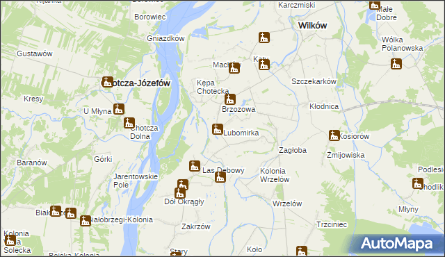 mapa Lubomirka, Lubomirka na mapie Targeo