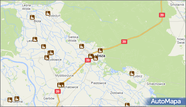 mapa Lubsza powiat brzeski, Lubsza powiat brzeski na mapie Targeo