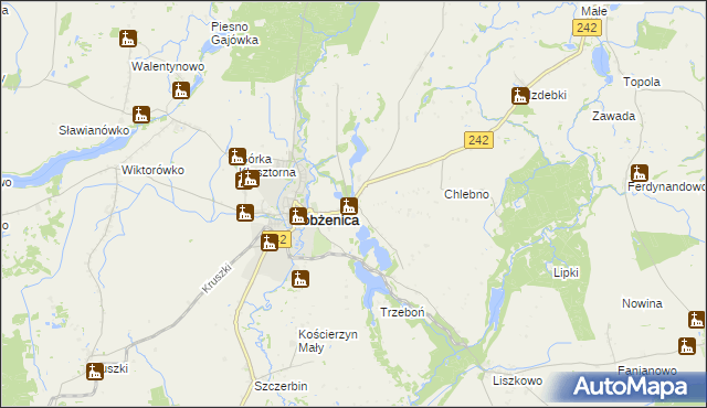 mapa Luchowo gmina Łobżenica, Luchowo gmina Łobżenica na mapie Targeo