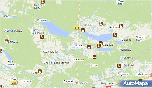 mapa Lucień, Lucień na mapie Targeo