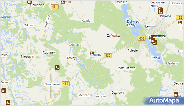 mapa Luciny, Luciny na mapie Targeo