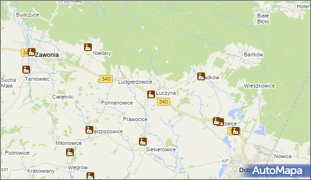 mapa Łuczyna, Łuczyna na mapie Targeo