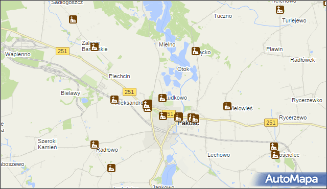 mapa Ludkowo gmina Pakość, Ludkowo gmina Pakość na mapie Targeo