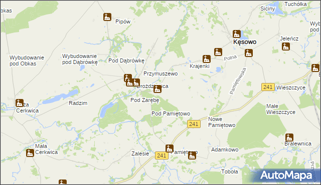mapa Ludwichowo gmina Kęsowo, Ludwichowo gmina Kęsowo na mapie Targeo