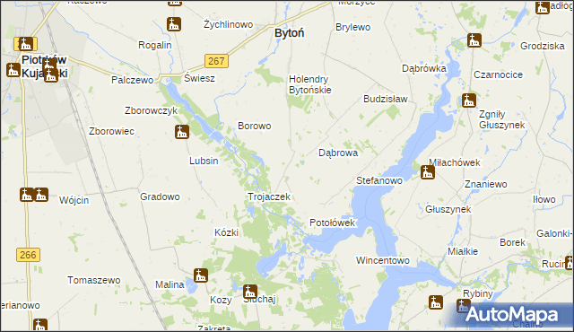 mapa Ludwikowo gmina Bytoń, Ludwikowo gmina Bytoń na mapie Targeo