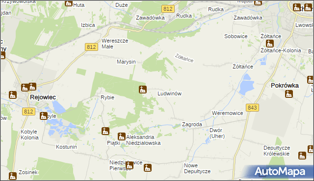 mapa Ludwinów gmina Chełm, Ludwinów gmina Chełm na mapie Targeo