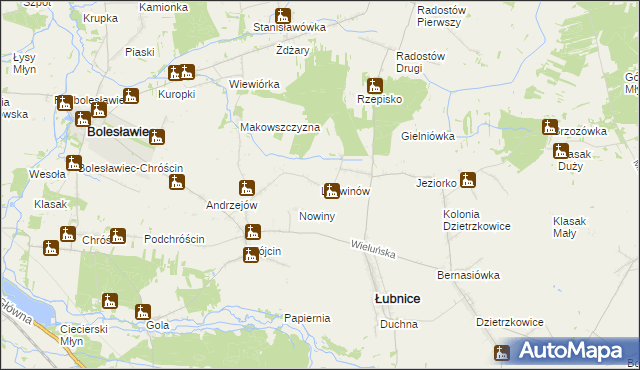 mapa Ludwinów gmina Łubnice, Ludwinów gmina Łubnice na mapie Targeo