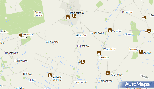 mapa Łukaszew, Łukaszew na mapie Targeo