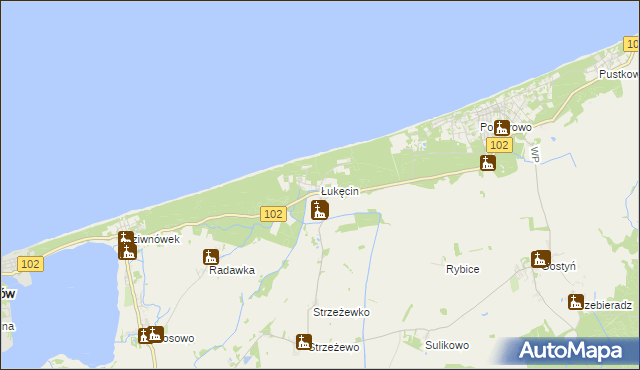 mapa Łukęcin, Łukęcin na mapie Targeo