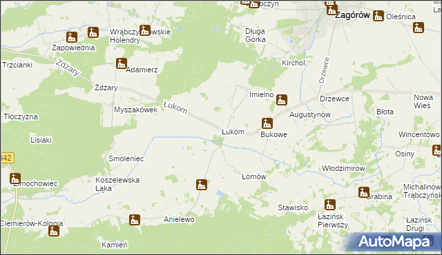 mapa Łukom, Łukom na mapie Targeo