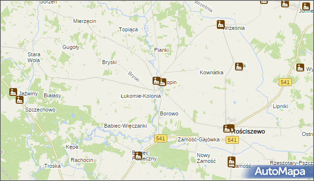 mapa Łukomie gmina Rościszewo, Łukomie gmina Rościszewo na mapie Targeo