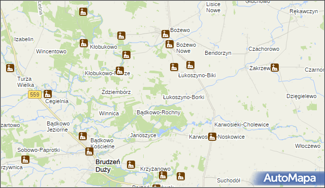 mapa Łukoszyno-Borki, Łukoszyno-Borki na mapie Targeo