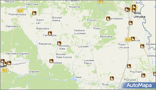 mapa Łukówek, Łukówek na mapie Targeo