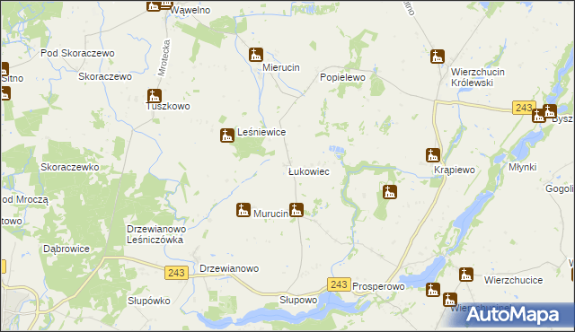 mapa Łukowiec gmina Sicienko, Łukowiec gmina Sicienko na mapie Targeo