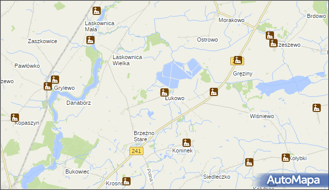 mapa Łukowo gmina Wągrowiec, Łukowo gmina Wągrowiec na mapie Targeo