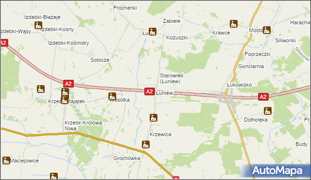 mapa Łuniew, Łuniew na mapie Targeo