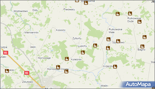 mapa Łupichy, Łupichy na mapie Targeo