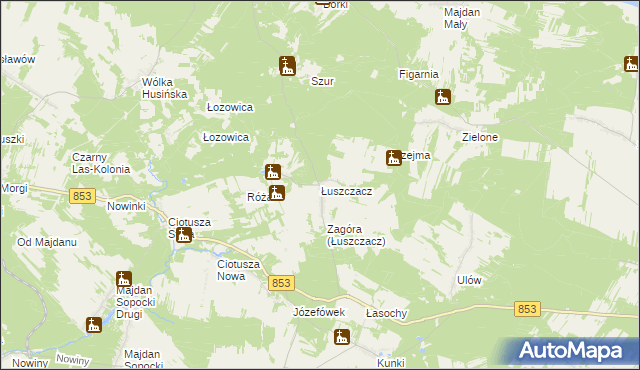 mapa Łuszczacz, Łuszczacz na mapie Targeo