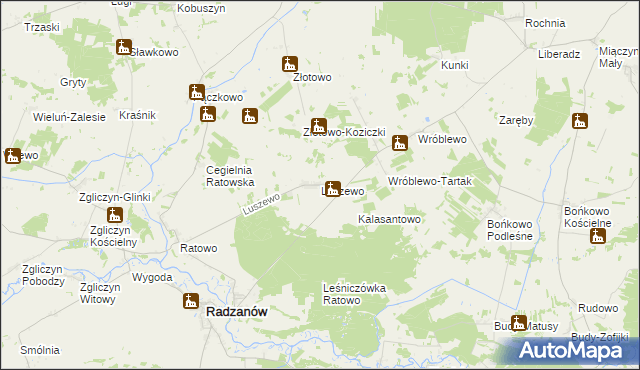 mapa Luszewo gmina Radzanów, Luszewo gmina Radzanów na mapie Targeo