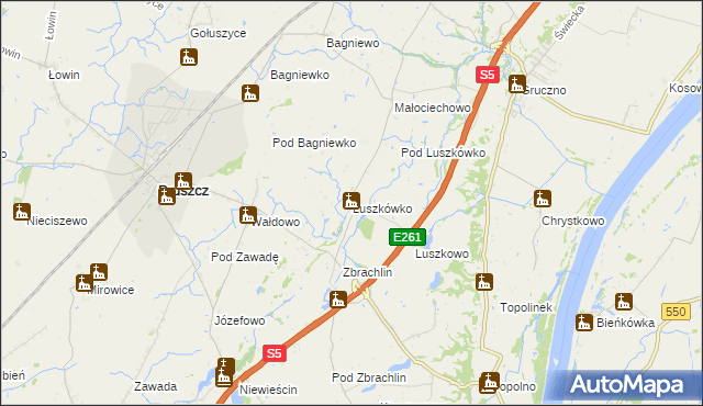 mapa Luszkówko, Luszkówko na mapie Targeo