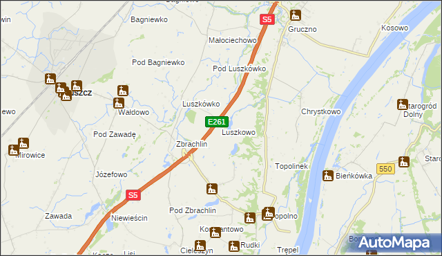 mapa Luszkowo, Luszkowo na mapie Targeo