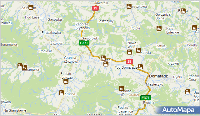 mapa Lutcza, Lutcza na mapie Targeo