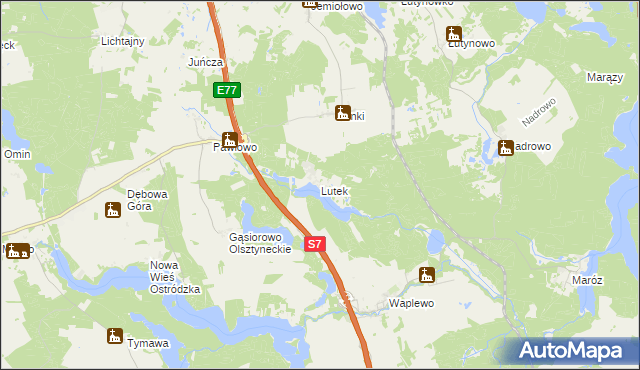 mapa Lutek, Lutek na mapie Targeo