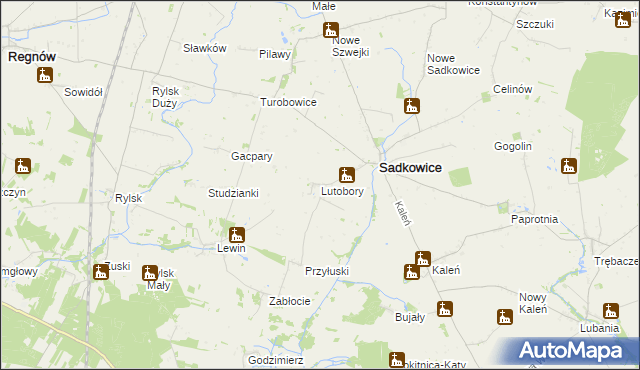 mapa Lutobory, Lutobory na mapie Targeo