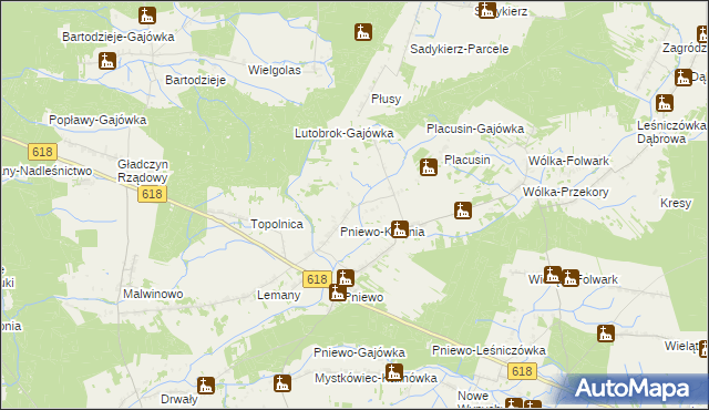 mapa Lutobrok-Folwark, Lutobrok-Folwark na mapie Targeo