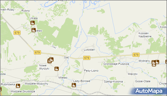 mapa Lutostań, Lutostań na mapie Targeo