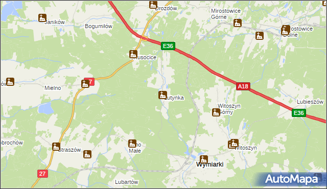 mapa Lutynka, Lutynka na mapie Targeo