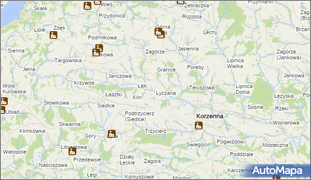 mapa Łyczana, Łyczana na mapie Targeo