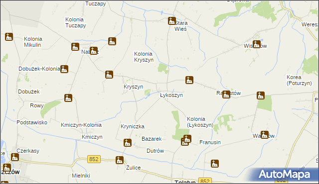 mapa Łykoszyn, Łykoszyn na mapie Targeo